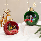 Maxbell Christmas Scene Village Houses Luminous Town House for Room Kids Decoration red