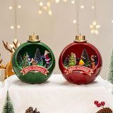 Maxbell Christmas Scene Village Houses Luminous Town House for Room Kids Decoration red