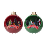 Maxbell Christmas Scene Village Houses Luminous Town House for Room Kids Decoration red