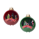Maxbell Christmas Scene Village Houses Luminous Town House for Room Kids Decoration red