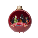 Maxbell Christmas Scene Village Houses Luminous Town House for Room Kids Decoration red