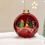 Maxbell Christmas Scene Village Houses Luminous Town House for Room Kids Decoration red