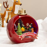 Maxbell Christmas Scene Village Houses Luminous Town House for Room Kids Decoration red