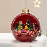 Maxbell Christmas Scene Village Houses Luminous Town House for Room Kids Decoration red