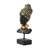 Maxbell African Woman Bust Statue Women Sculpture Tribal Lady Figurine for Decor