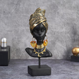 Maxbell African Woman Bust Statue Women Sculpture Tribal Lady Figurine for Decor