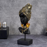 Maxbell African Woman Bust Statue Women Sculpture Tribal Lady Figurine for Decor
