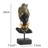 Maxbell African Woman Bust Statue Women Sculpture Tribal Lady Figurine for Decor