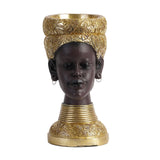 Maxbell African Woman Head Statue Lady Sculpture Artwork for Coffee Table Decor