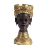 Maxbell African Woman Head Statue Lady Sculpture Artwork for Coffee Table Decor