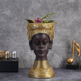 Maxbell African Woman Head Statue Lady Sculpture Artwork for Coffee Table Decor