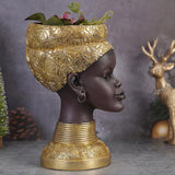 Maxbell African Woman Head Statue Lady Sculpture Artwork for Coffee Table Decor