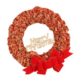Maxbell Christmas Wreath Door Wreaths Garland for Xmas Front Yard Thanksgiving Aureate Red 36cm