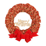 Maxbell Christmas Wreath Door Wreaths Garland for Xmas Front Yard Thanksgiving Aureate Red 36cm