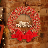 Maxbell Christmas Wreath Door Wreaths Garland for Xmas Front Yard Thanksgiving Aureate Red 36cm
