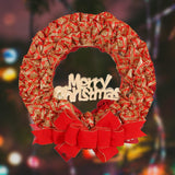 Maxbell Christmas Wreath Door Wreaths Garland for Xmas Front Yard Thanksgiving Aureate Red 36cm