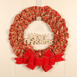 Maxbell Christmas Wreath Door Wreaths Garland for Xmas Front Yard Thanksgiving Aureate Red 36cm