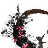 Maxbell Funny Cat Wreath Outside for Door Hanging Garland Fall Decorations Halloween