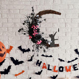 Maxbell Funny Cat Wreath Outside for Door Hanging Garland Fall Decorations Halloween