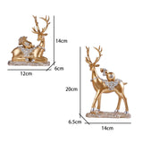 Maxbell Reindeer Lover Figurines Decoration Accents Resin Deer Statues for Fireplace Aureate