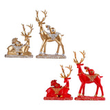 Maxbell Reindeer Lover Figurines Decoration Accents Resin Deer Statues for Fireplace Aureate