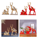 Maxbell Reindeer Lover Figurines Decoration Accents Resin Deer Statues for Fireplace Aureate