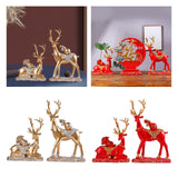 Maxbell Reindeer Lover Figurines Decoration Accents Resin Deer Statues for Fireplace Aureate