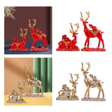 Maxbell Reindeer Lover Figurines Decoration Accents Resin Deer Statues for Fireplace Aureate