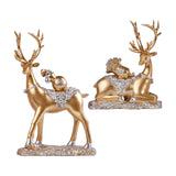 Maxbell Reindeer Lover Figurines Decoration Accents Resin Deer Statues for Fireplace Aureate
