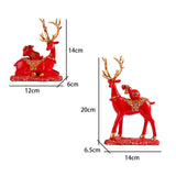 Maxbell Reindeer Lover Figurines Decoration Accents Resin Deer Statues for Fireplace Red