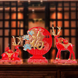 Maxbell Reindeer Lover Figurines Decoration Accents Resin Deer Statues for Fireplace Red