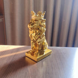 Maxbell Lion Statue Animal Figurine Collectible Bookshelf Office Gold