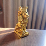 Maxbell Lion Statue Animal Figurine Collectible Bookshelf Office Gold