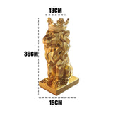 Maxbell Lion Statue Animal Figurine Collectible Bookshelf Office Gold