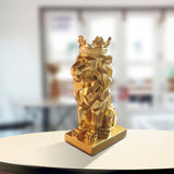 Maxbell Lion Statue Animal Figurine Collectible Bookshelf Office Gold