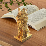 Maxbell Lion Statue Animal Figurine Collectible Bookshelf Office Gold