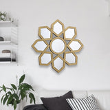 Maxbell Modern Wall Mirror Round Makeup Mirror for Washroom Entrance Art Decoration