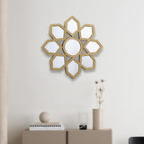 Maxbell Modern Wall Mirror Round Makeup Mirror for Washroom Entrance Art Decoration