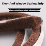 Maxbell 32.8ft Brush Seal Self Adhesive for Door Window Weatherstrip Sealing Strip Gray