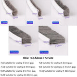 Maxbell 32.8ft Brush Seal Self Adhesive for Door Window Weatherstrip Sealing Strip Gray