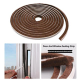 Maxbell 32.8ft Brush Seal Self Adhesive for Door Window Weatherstrip Sealing Strip Brown