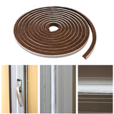 Maxbell 32.8ft Brush Seal Self Adhesive for Door Window Weatherstrip Sealing Strip Brown