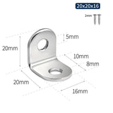 Maxbell 40 Pieces L Bracket Joint Right Angle Bracket for Wooden Dressers Chairs 20mmx20mmx16mm