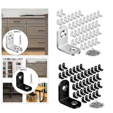 Maxbell 40 Pieces L Bracket Joint Right Angle Bracket for Wooden Dressers Chairs 20mmx20mmx16mm