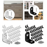 Maxbell 40 Pieces L Bracket Joint Right Angle Bracket for Wooden Dressers Chairs 20mmx20mmx16mm