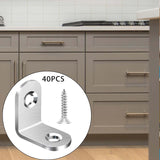 Maxbell 40 Pieces L Bracket Joint Right Angle Bracket for Wooden Dressers Chairs 20mmx20mmx16mm