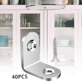 Maxbell 40 Pieces L Bracket Joint Right Angle Bracket for Wooden Dressers Chairs 20mmx20mmx16mm