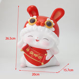 Maxbell Rabbit Piggy Bank Animal Bunny Figures Moneyboxes Sculpture Money Case Style B Size L
