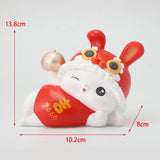 Maxbell Rabbit Piggy Bank Animal Bunny Figures Moneyboxes Sculpture Money Case Style E Size M
