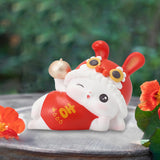 Maxbell Rabbit Piggy Bank Animal Bunny Figures Moneyboxes Sculpture Money Case Style E Size M